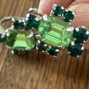 Vintage Elegant Green Gemstone Earrings